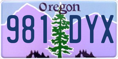 OR license plate 981DYX