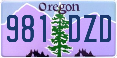 OR license plate 981DZD