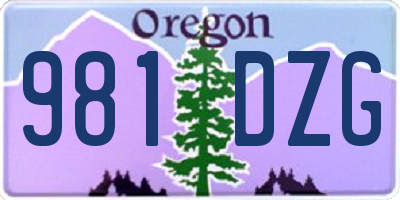 OR license plate 981DZG