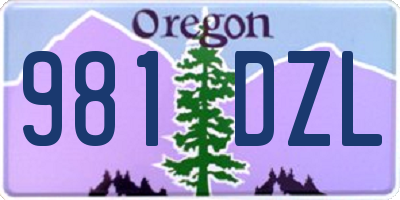 OR license plate 981DZL