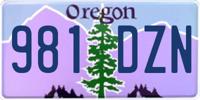 OR license plate 981DZN