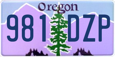 OR license plate 981DZP