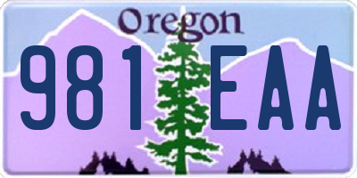 OR license plate 981EAA