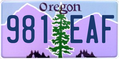 OR license plate 981EAF