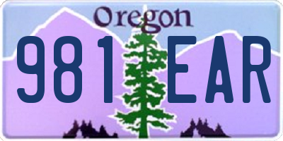 OR license plate 981EAR