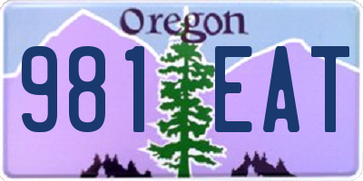 OR license plate 981EAT