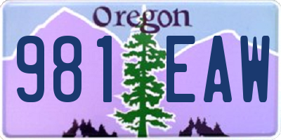 OR license plate 981EAW