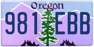 OR license plate 981EBB