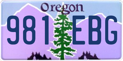 OR license plate 981EBG