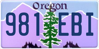 OR license plate 981EBI