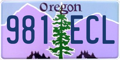 OR license plate 981ECL