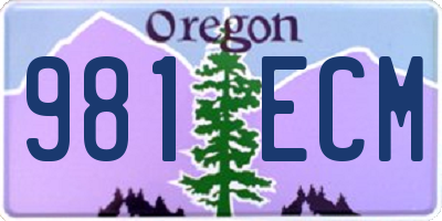 OR license plate 981ECM