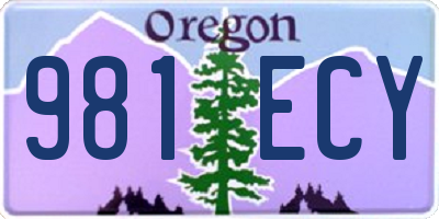 OR license plate 981ECY