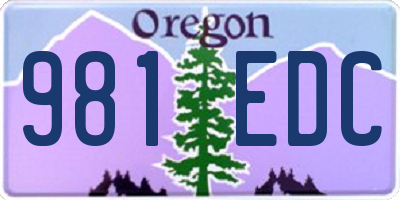 OR license plate 981EDC