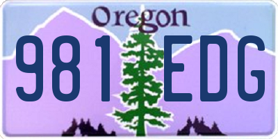 OR license plate 981EDG