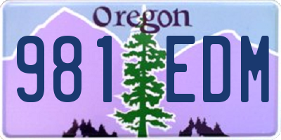 OR license plate 981EDM