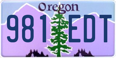 OR license plate 981EDT