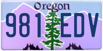 OR license plate 981EDV