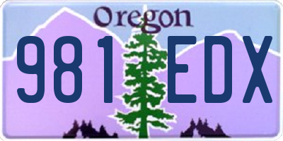 OR license plate 981EDX