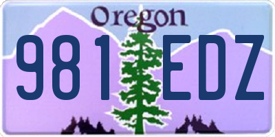 OR license plate 981EDZ