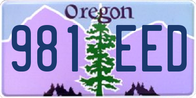 OR license plate 981EED