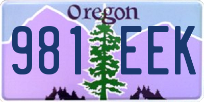 OR license plate 981EEK