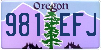 OR license plate 981EFJ