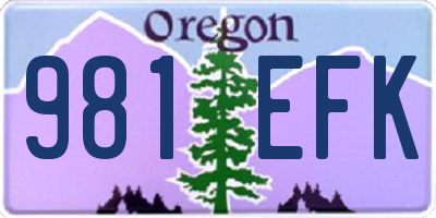 OR license plate 981EFK