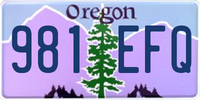 OR license plate 981EFQ