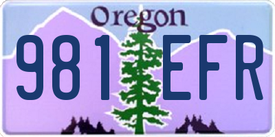 OR license plate 981EFR