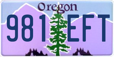 OR license plate 981EFT