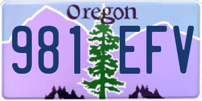 OR license plate 981EFV