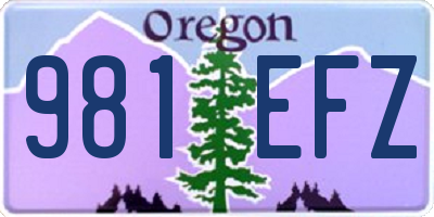 OR license plate 981EFZ