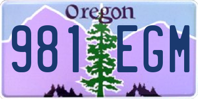 OR license plate 981EGM