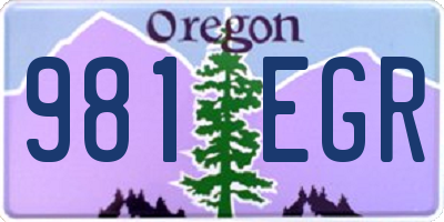 OR license plate 981EGR