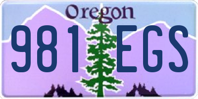 OR license plate 981EGS