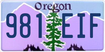 OR license plate 981EIF