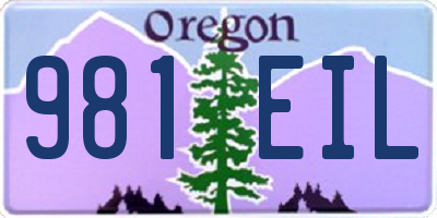 OR license plate 981EIL