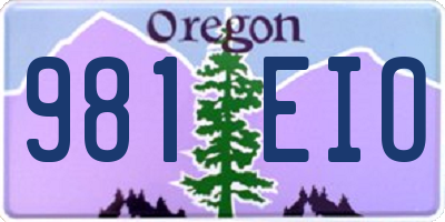 OR license plate 981EIO