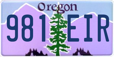 OR license plate 981EIR