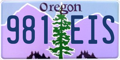 OR license plate 981EIS