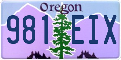 OR license plate 981EIX