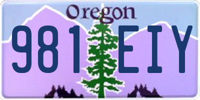 OR license plate 981EIY