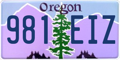 OR license plate 981EIZ