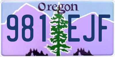 OR license plate 981EJF