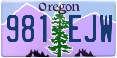 OR license plate 981EJW