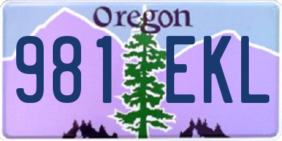 OR license plate 981EKL