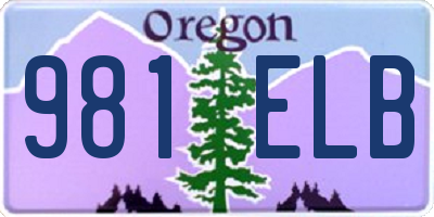 OR license plate 981ELB