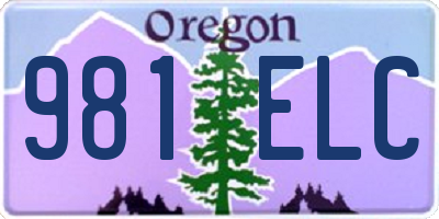 OR license plate 981ELC