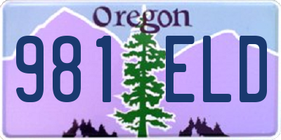 OR license plate 981ELD